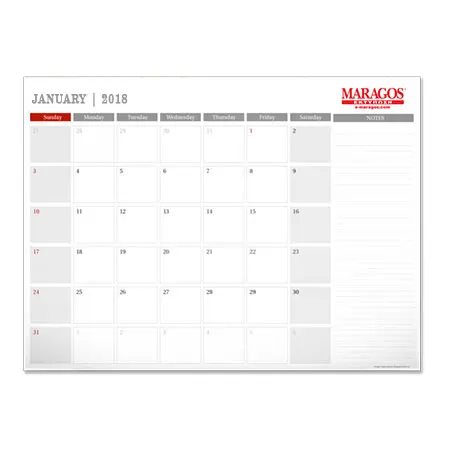 Ημερολόγιο ιδανικό για οργάνωση γραφείου που οργανώνουν συναντήσεις, κρατούν σημαντικές σημειώσεις, για καταστήματα που σημειώνουν χρόνους, κ.α. | MARAGOS